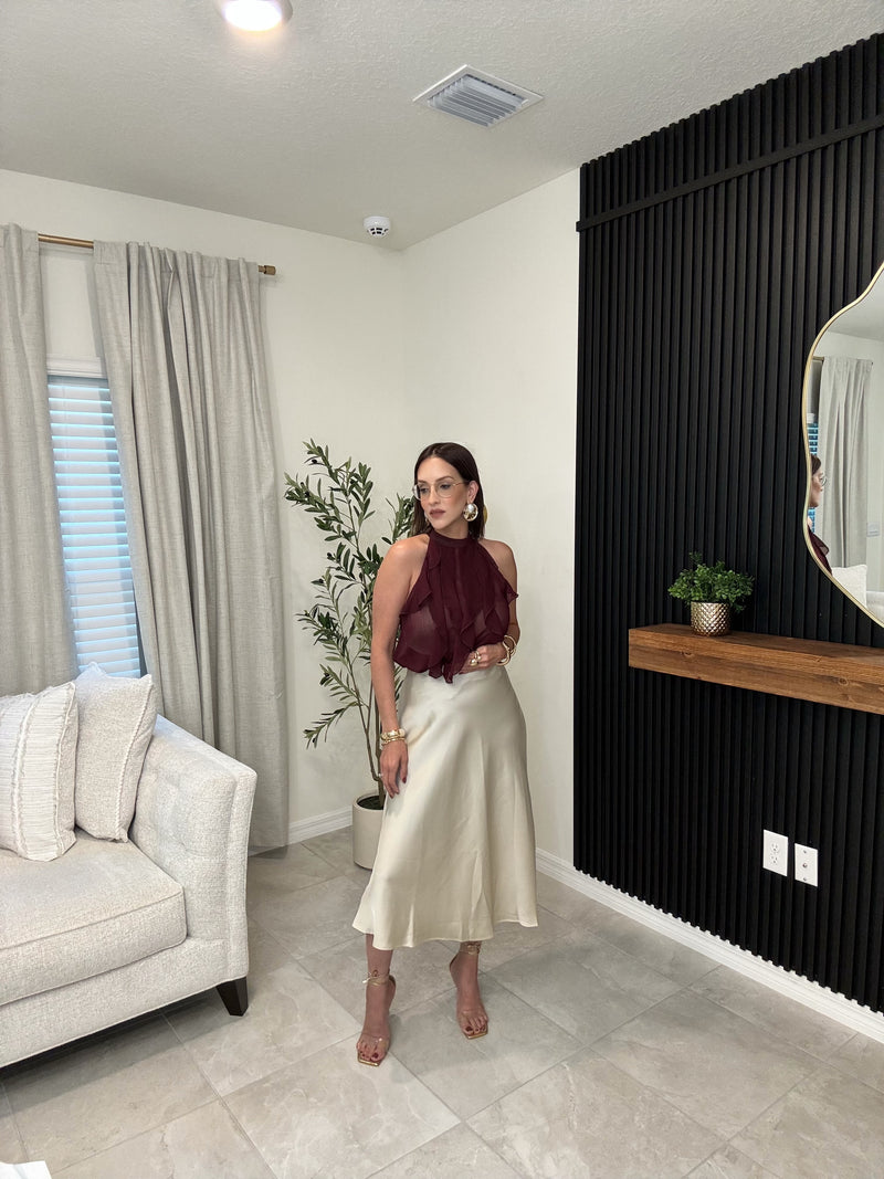 Maxi skirt beige