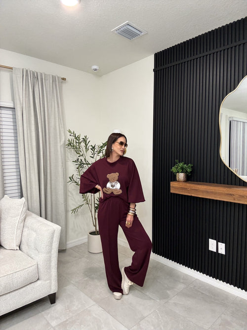 Italian travel set burgundy