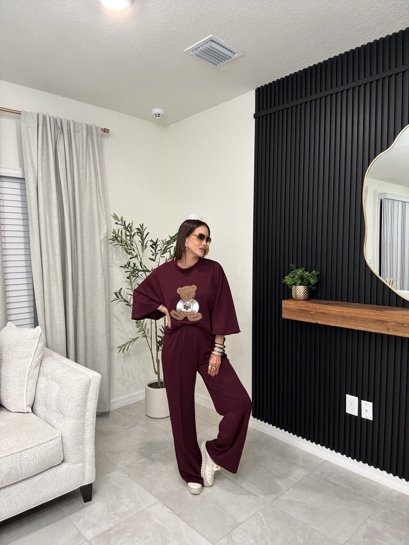 Italian travel set burgundy