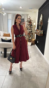 Dress burgundy and black