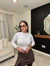 White bodysuit highneck