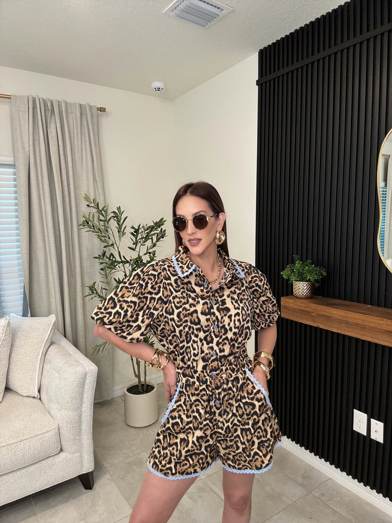 Animal print romper